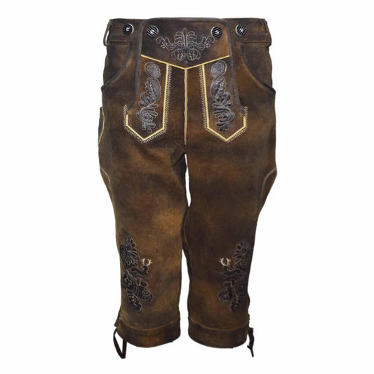 Zünftige Trachten-Bundhose für Herren mit Hirschstickerei - Lederhose Herren
