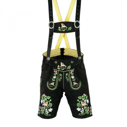Damen Lederhose im traditionellen Trachtenstil mit feiner Stickerei - Lederhose Herren