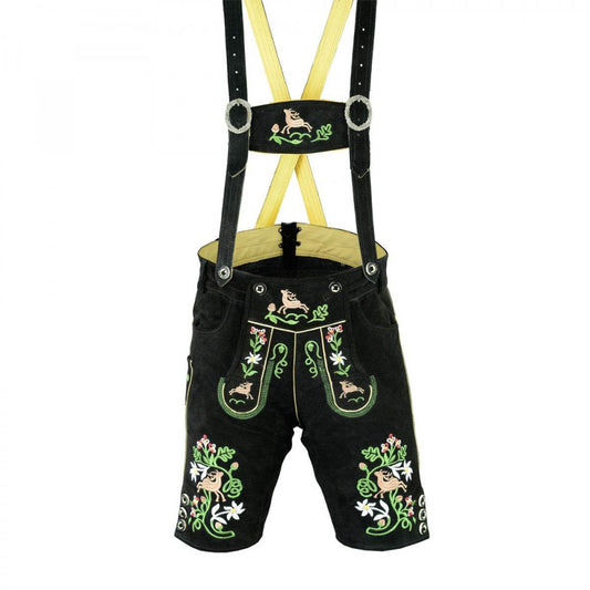 Damen Lederhose im traditionellen Trachtenstil mit feiner Stickerei - Lederhose Herren