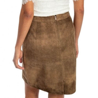 Trachtenrock Damen aus Echtleder mit Knopfverschluss vorn - Lederhose Herren