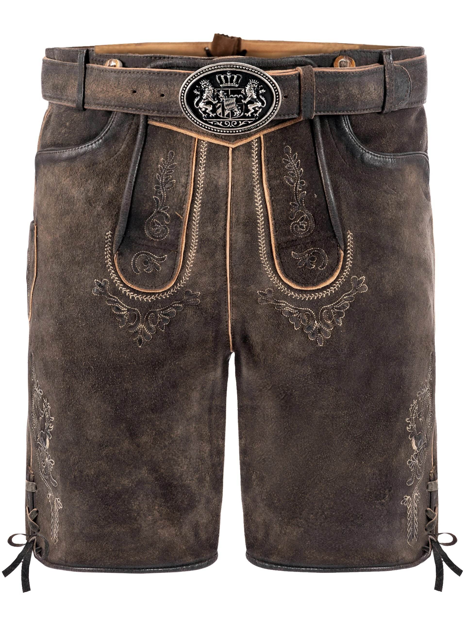 Trachtenhose Herren zünftig mit Brauchtumsdesign - Lederhose Herren