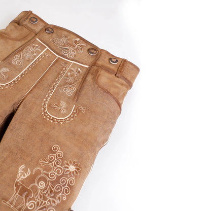 Kurz Lederhose Herren Tracht perfekt für Volksfest und Alm - Lederhose Herren