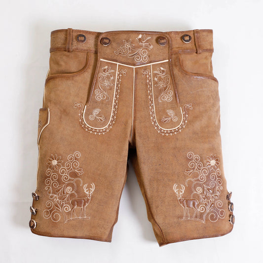 Kurz Lederhose Herren Tracht perfekt für Volksfest und Alm - Lederhose Herren