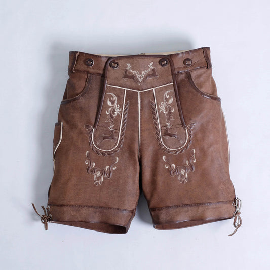Edle Kurz Trachtenlederhose Herren im klassischen Design - Lederhose Herren