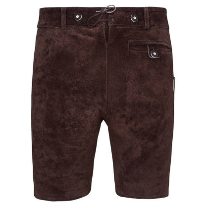 Herren Trachtenlederhose mit Latz und Hirschdekor - Lederhose Herren