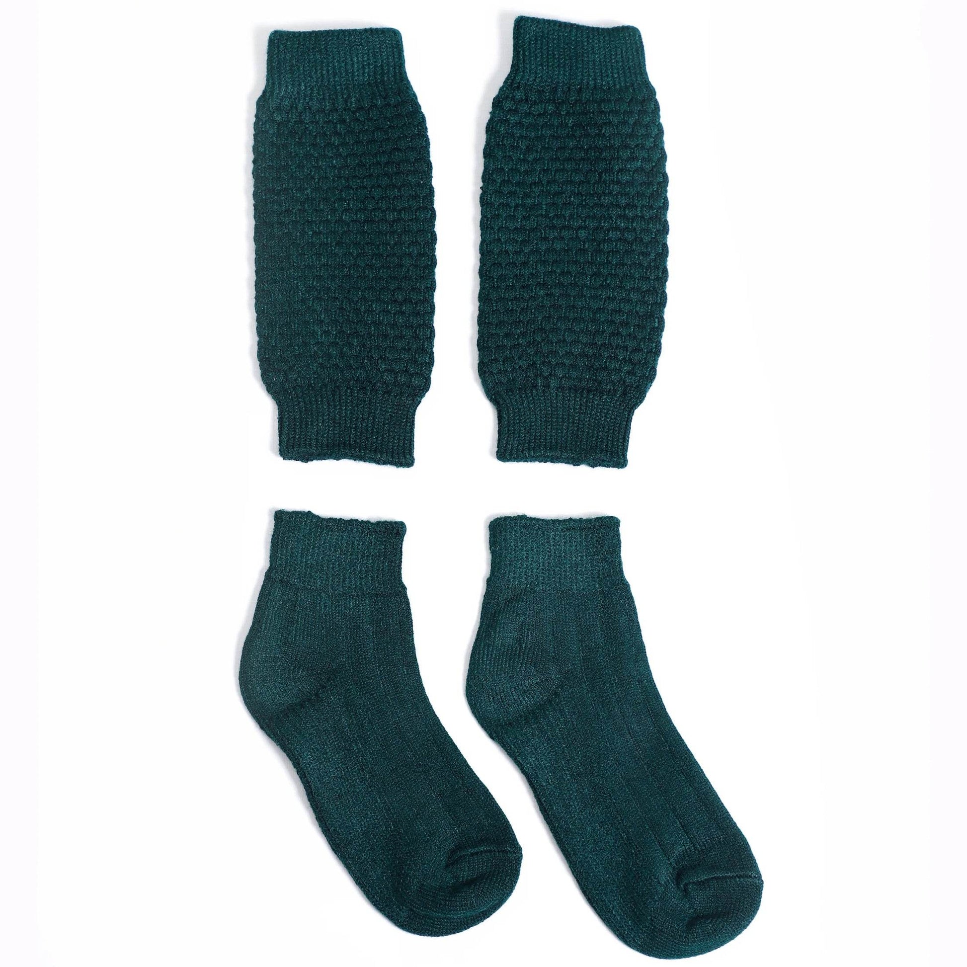 Dark Green Elegant Folklore Socks in Bavarian Charm - Lederhose Herren