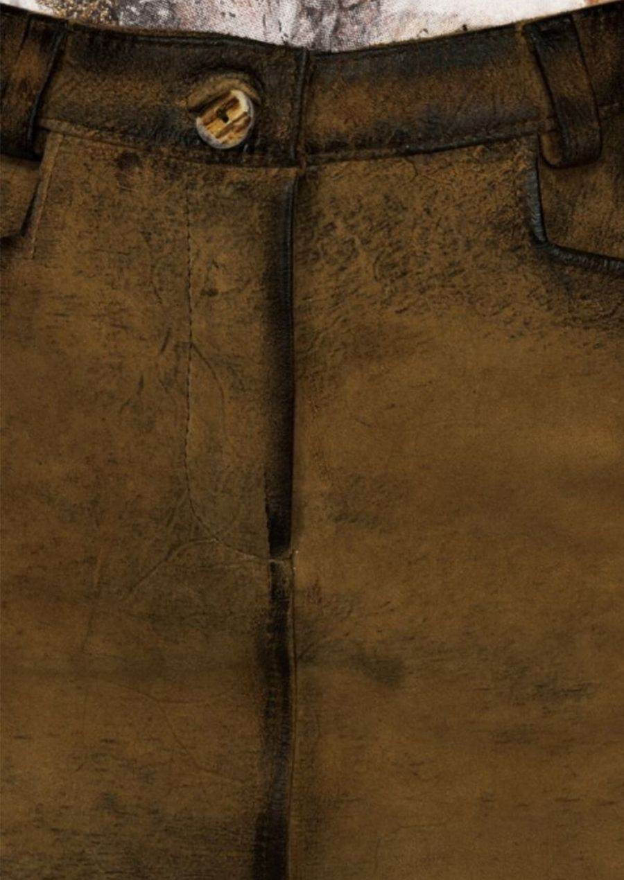 Kurzer Trachtenrock Leder Damen mit Hirschhornknöpfen - Lederhose Herren