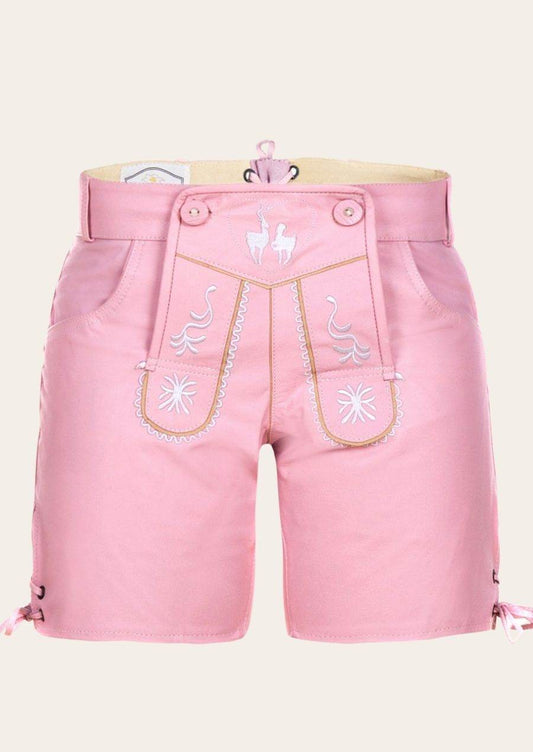Damen Oktoberfest Lederhose mit Hirschhornknöpfen - Lederhose Herren