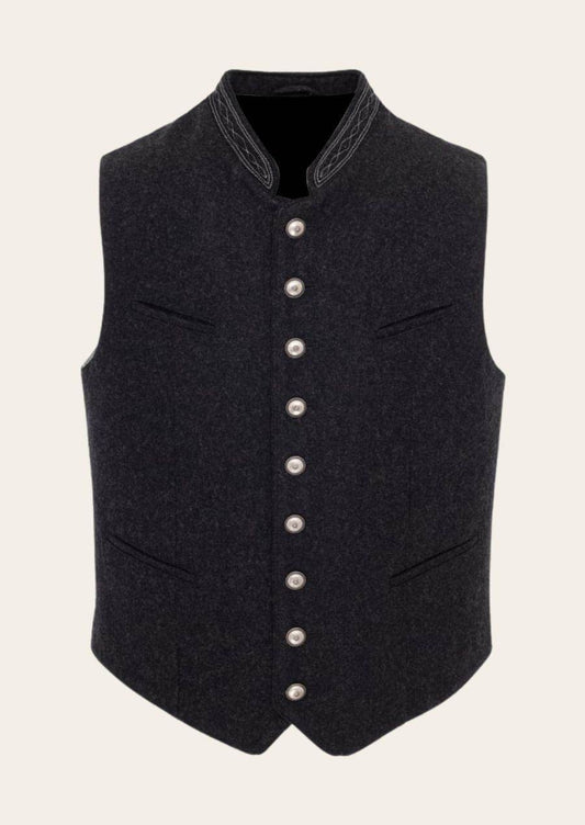 Gilet für Herren im klassischen Landhausstil aus Baumwollleinen - Lederhose Herren