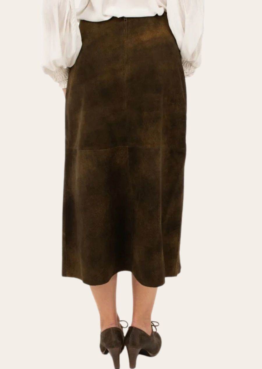 Damen Trachten Skirt Lederoptik mit traditionellem Look - Lederhose Herren