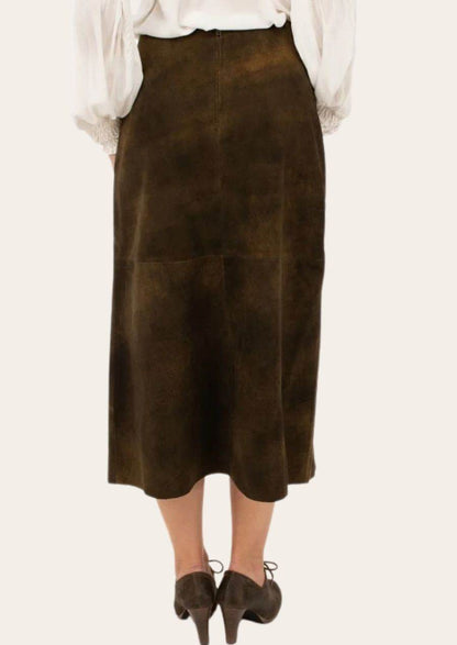 Damen Trachten Skirt Lederoptik mit traditionellem Look - Lederhose Herren
