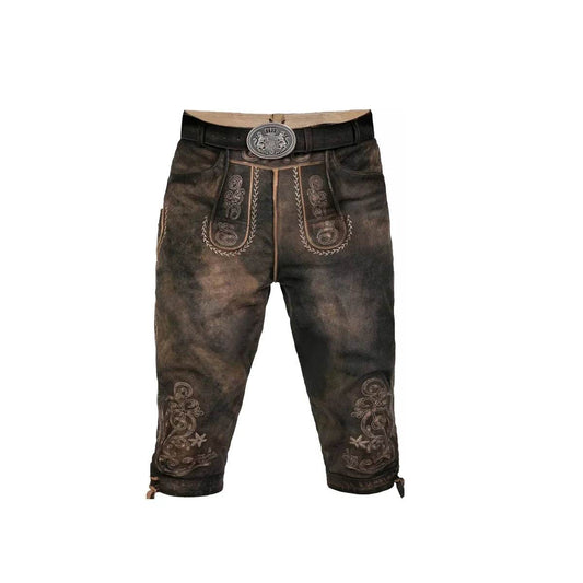 Klassische Bundhose für Herren im alpenländischen Stil - Lederhose Herren