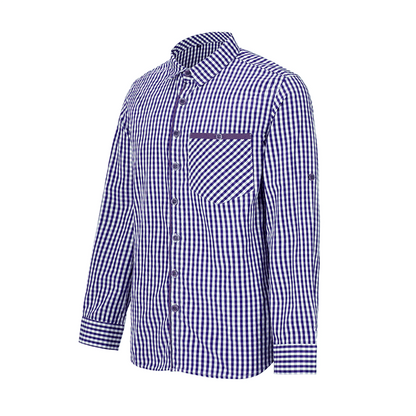 Bayerisches Klassisches Herrenhemd Karomuster Blau - Lederhose Herren