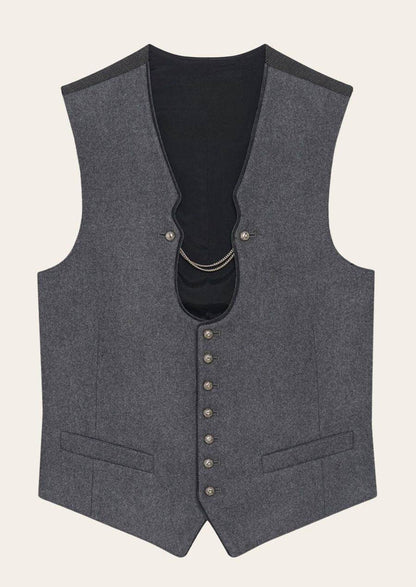 Herrenweste für Trachtenmode aus Leinen mit modernem Design - Lederhose Herren