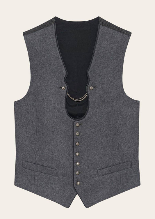 Herrenweste für Trachtenmode aus Leinen mit modernem Design - Lederhose Herren