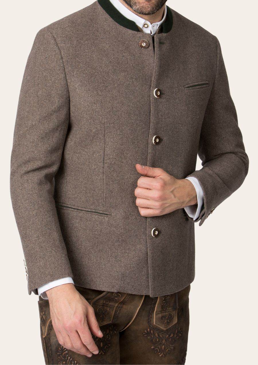 Herren Janker Trachtenlook mit Stehkragen und Hornknöpfen - Lederhose Herren