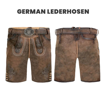 Männer Lederhose mit Latz im Trachtenstil aus Bayern - Lederhose Herren