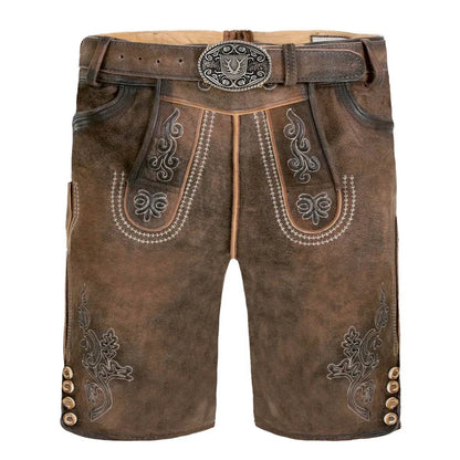 Männer Lederhose mit Latz im Trachtenstil aus Bayern - Lederhose Herren