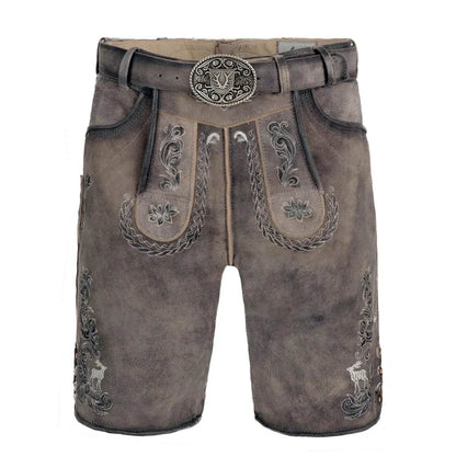 Herren Lederhose mit Trachtenverzierung aus Bayern - Lederhose Herren