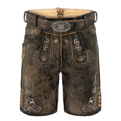 Original Trachtenlederhose Herren mit Alpenstickerei - Lederhose Herren