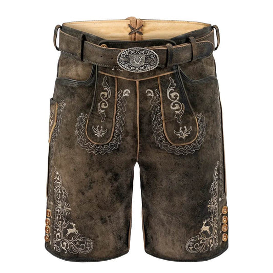 Original Trachtenlederhose Herren mit Alpenstickerei - Lederhose Herren