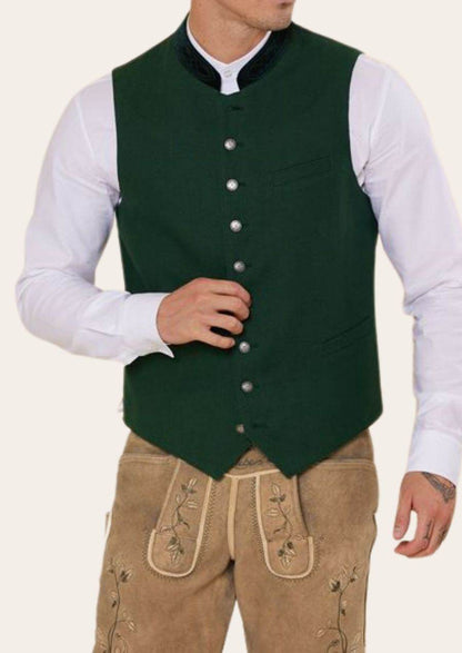 Stilvolle Weste zur Lederhose mit Knöpfen in Hirschhornoptik - Lederhose Herren