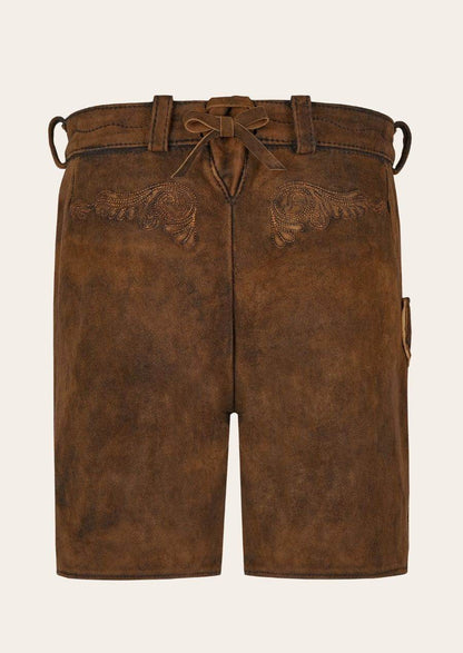 Damen Lederhosen Tracht dunkelbraun mit perfekter Passform - Lederhose Herren