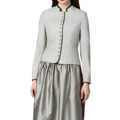 Bayerische Damen Dirndl Jacke Grau - Lederhose Herren