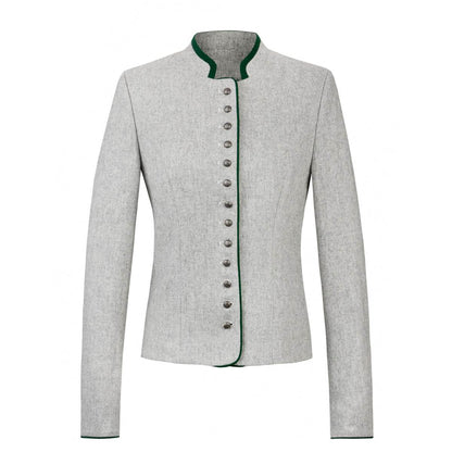Bayerische Damen Dirndl Jacke Grau - Lederhose Herren