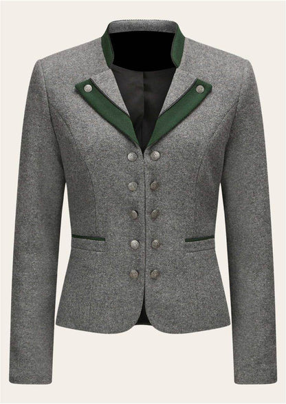 Damen Trachtenjacke mit Paspeln und floraler Stickerei verziert - Lederhose Herren