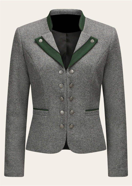 Damen Trachtenjacke mit Paspeln und floraler Stickerei verziert - Lederhose Herren