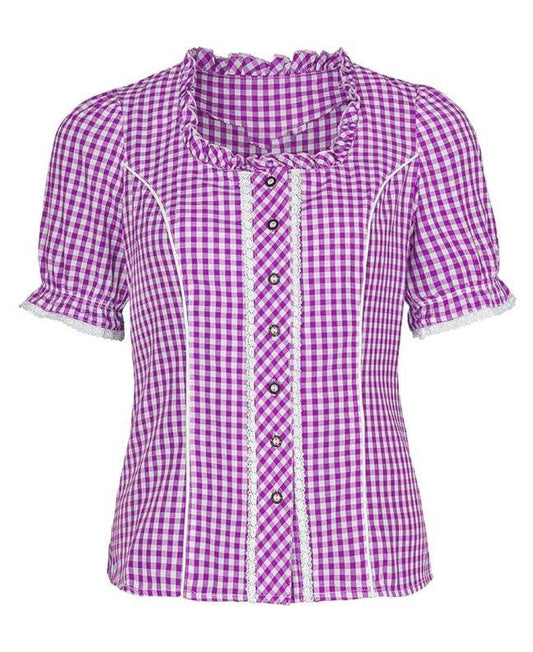 Damen Shirt mit Trachtenmuster passend zur Lederhose - Lederhose Herren