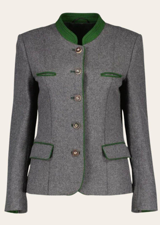 Stylische Oktoberfest Jacke Damen mit Knöpfen in Hirschhornoptik - Lederhose Herren