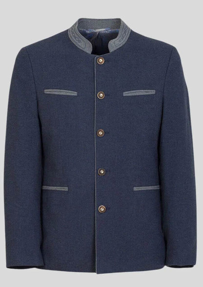 Eleganter Marineblauer Trachtenmantel – Klassisches Deutsches Erbe - Lederhose Herren