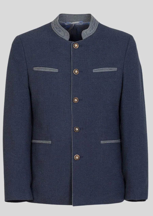Eleganter Marineblauer Trachtenmantel – Klassisches Deutsches Erbe - Lederhose Herren
