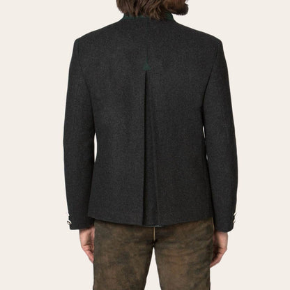 Trachtenjacke Herren stilvoll mit Hornknöpfen und Stehkragen - Lederhose Herren