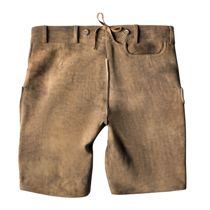 Kurz Lederhose Herren kurz im Trachtenstil mit Riegelbund - Lederhose Herren