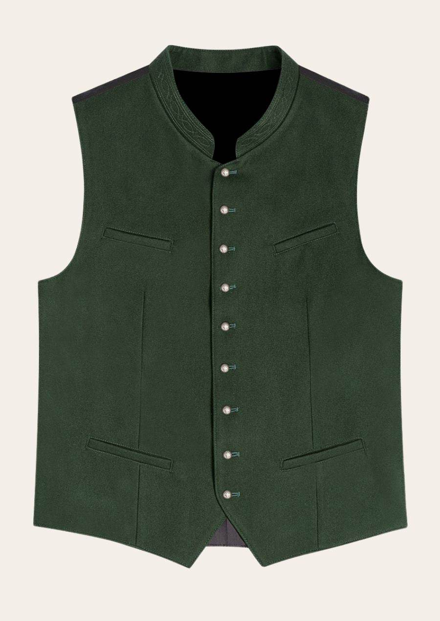 Trachtenweste in Grau oder Grün für Männer mit klassischem Schnitt - Lederhose Herren