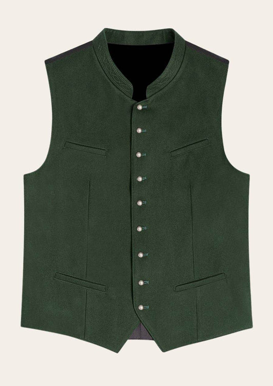 Trachtenweste in Grau oder Grün für Männer mit klassischem Schnitt - Lederhose Herren