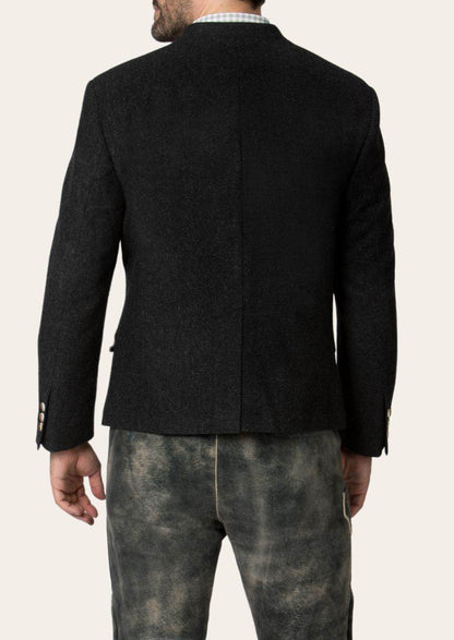 Bayerischer Herrenjanker aus Wolle mit Ziernähten modern - Lederhose Herren