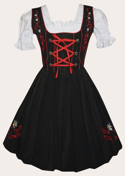Trachtenkleid für Damen im traditionellen Stil mit Schürze und Bluse - Lederhose Herren