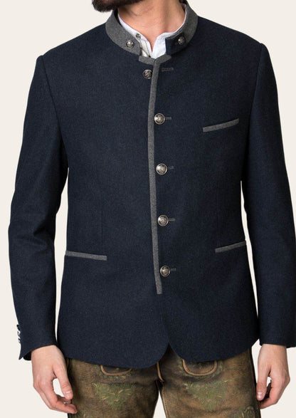 Stehkragenjacke Herren im alpenländischen Heritage Look - Lederhose Herren