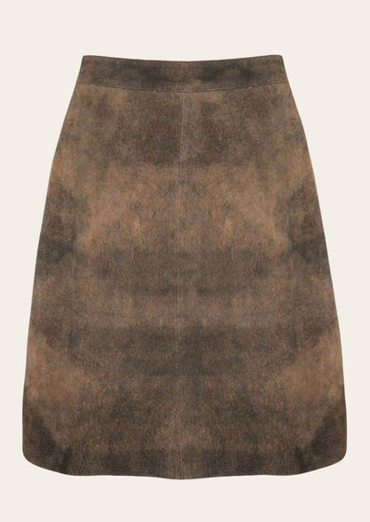Damen Trachtenrock kurz aus Wildleder mit Hirschverzierung - Lederhose Herren