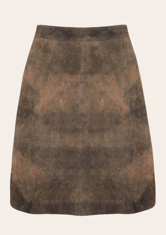 Damen Trachtenrock kurz aus Wildleder mit Hirschverzierung - Lederhose Herren