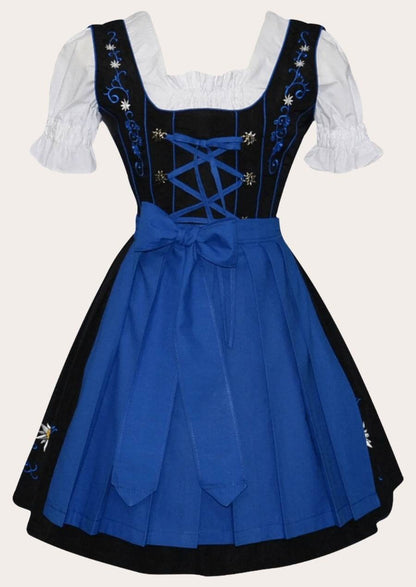 Elegantes Midi Dirndl mit Spitzenschürze für festliche Anlässe - Lederhose Herren