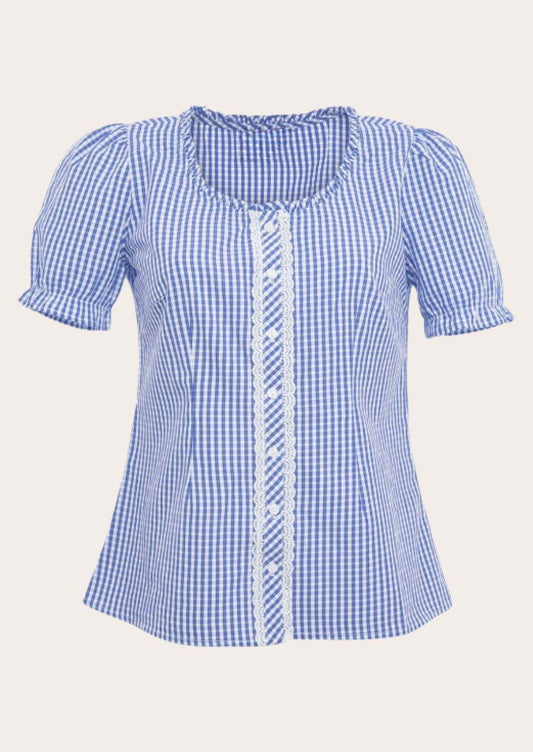 Damen Trachtenshirt aus Baumwolle zur kurzen Lederhose - Lederhose Herren