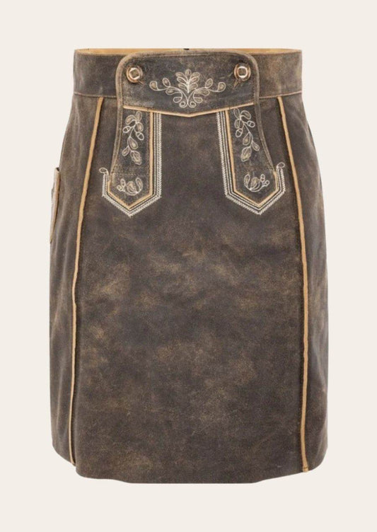 Lederhosenrock Damen mit Stickerei perfekt fürs Oktoberfest - Lederhose Herren