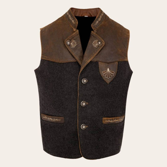 Hochwertige Weste für Trachtenoutfits mit traditioneller Knopfleiste - Lederhose Herren
