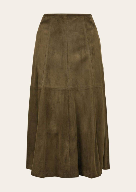 Damen Trachtenrock aus Leder im Stil einer Lederhose getragen - Lederhose Herren