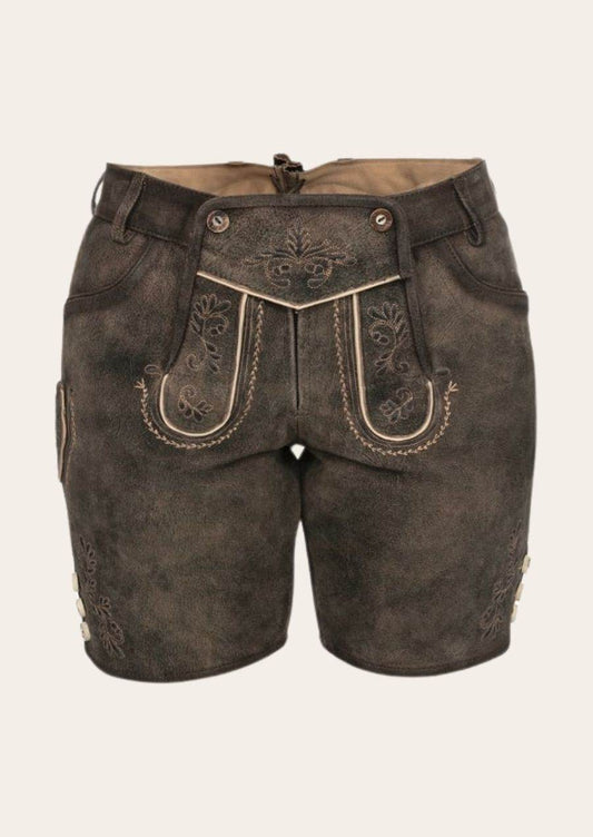 Lederhose Damen Oktoberfest mit klassischer Form - Lederhose Herren